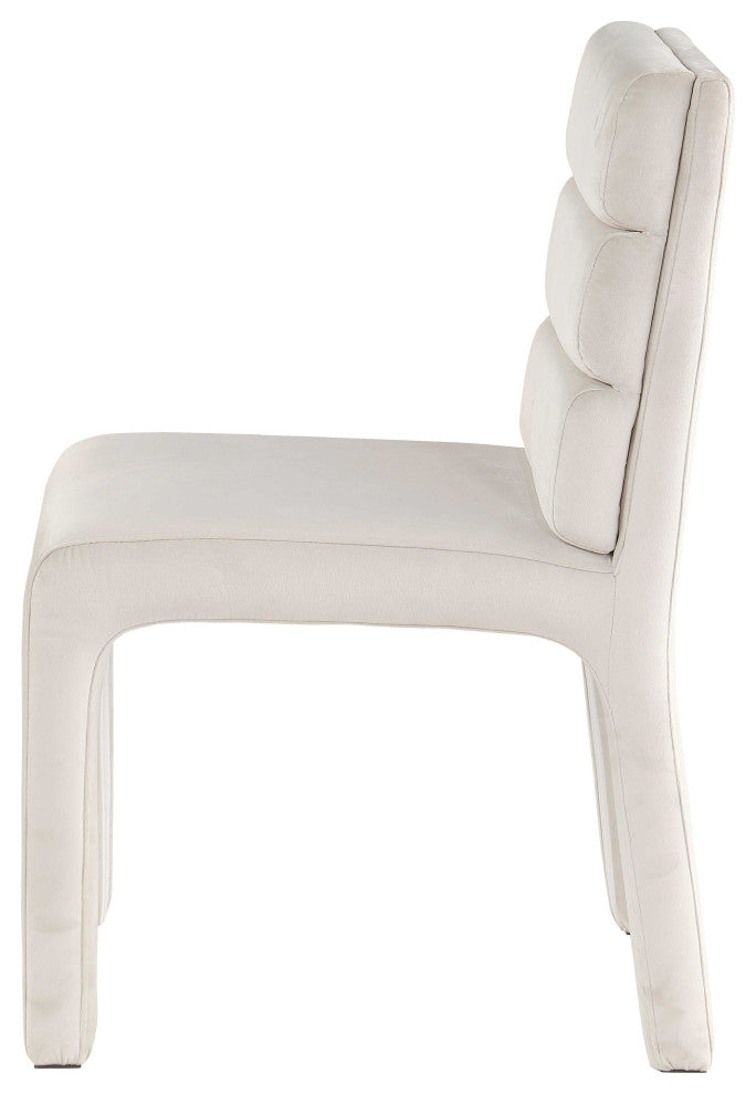 Kai Upholstered Dining Chair, Cream, Velvet, Set of 2