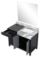 Zilara 42" Black and Grey Vanity, 34" Frameless Mirror