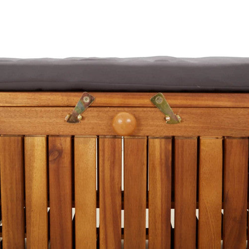 vidaXL Outdoor Storage Bench Patio Deck Box with Cushion Solid Wood Acacia