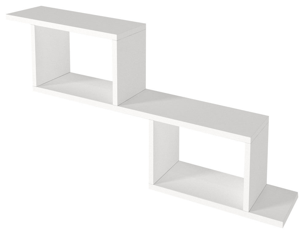 Benzara UPT-272750 40" Decorative Wooden Wall Mounted Cubby Shelf, White