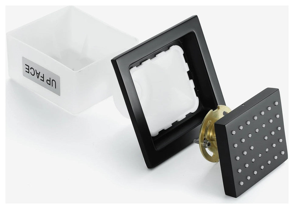 LED Phone Controlled Musical Shower System, Matte Black B - Phone Control Light