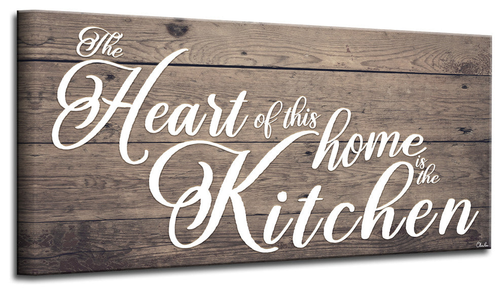 Where the Heart is Wrapped Canvas Kitchen Wall Art, 30"x60"
