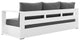 Sectional Sofa Table Set, White Gray, Aluminum, Modern, Outdoor Patio