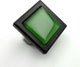 Fern Green Crystal Glass Black Metal Square Manor Knob