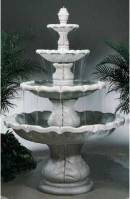 Classical Four Tier Finial Fountain, Aged Iron