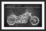 "Antique Motorcycle Design" Framed Painting Print, 18"x12"