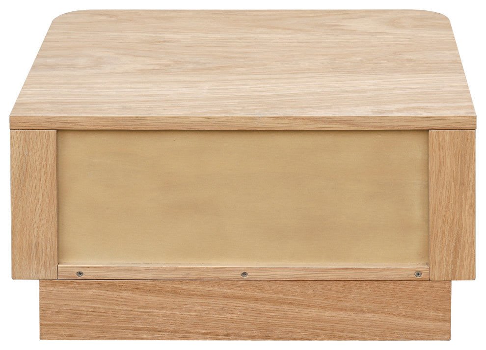 Round Off Light Oak Brown Small Nightstand