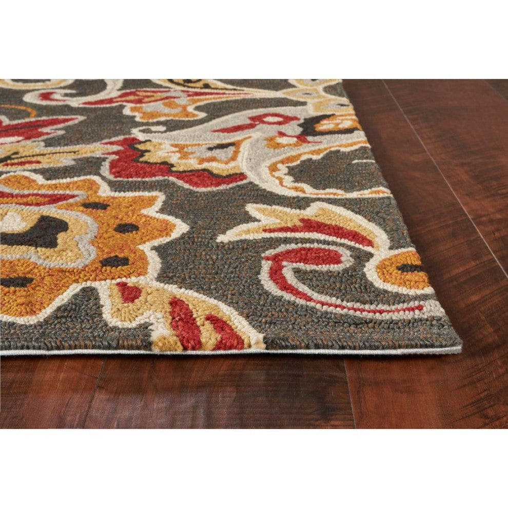 KAS Harbor 4213 Taupe Flora Area Rug, 3'x5'