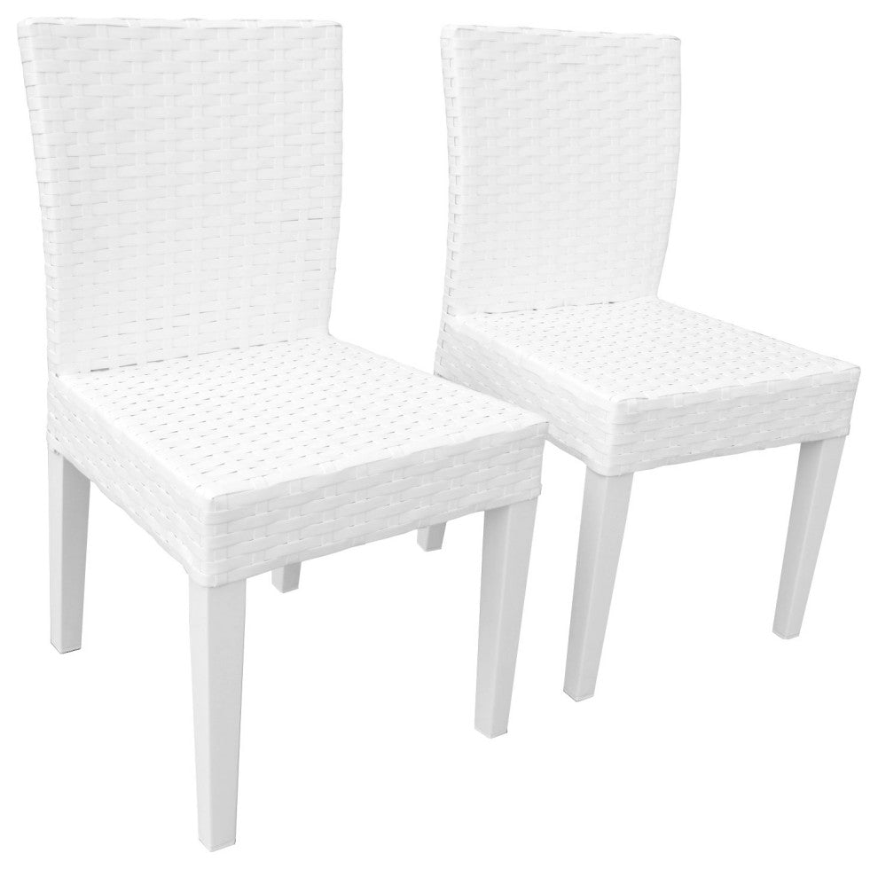 Miami Rectangular Outdoor Patio Dining Table with 6 Armless Chairs Terracotta
