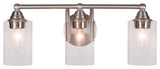 Paramount 3-Light Bath Bar, Brushed Nickel, 4" Clear Bubble