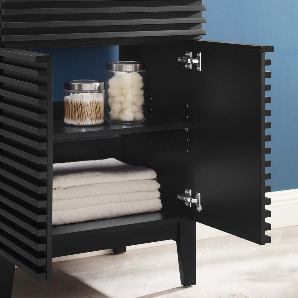 Render Bathroom Vanity Cabinet, Sink Basin Not Included, Black