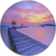 Long Wooden Bridge Into The Sunset, Sea Pier Disc Metal Wall Art, 11"