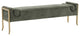 Ines Textured Velvet Bench, Green