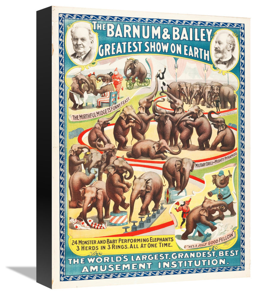 "Circus 1896" Stretched Canvas Giclee by Hollywood Photo Archive, 12"x16"