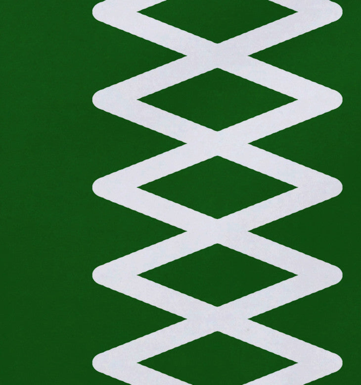 Lace Up Geometric Print Placement, Leaf Green, Set of 4
