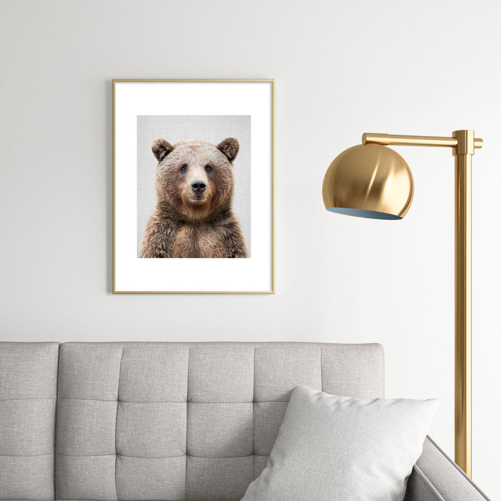 Gal Design Grizzly Bear Colorful Metal Framed Art Print