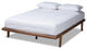 Kaia Mid-Century Modern Walnut Brown Finished Wood King Size Platform Bed Frame