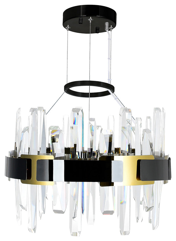 Aya LED Integrated Pearl Black Chandelier