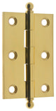 Genuine Solid Brass 3" x 2" Cabinet Hinges, Polished Brass, Pair