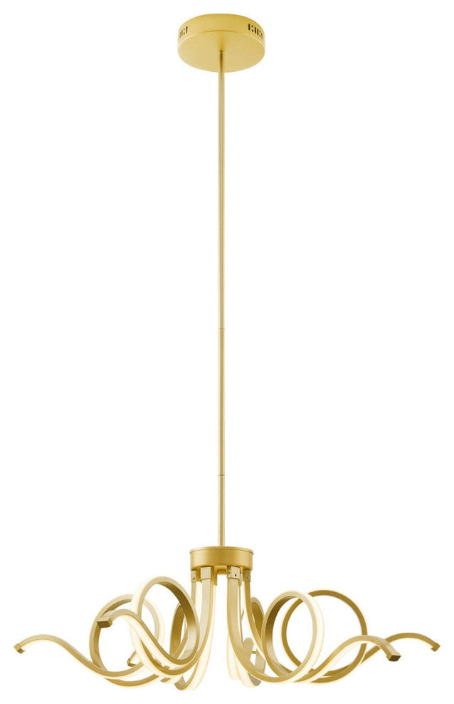 Magnolia Dimmable Integrated LED Chandelier, Sandy Gold, Smart Dimmer Inluded