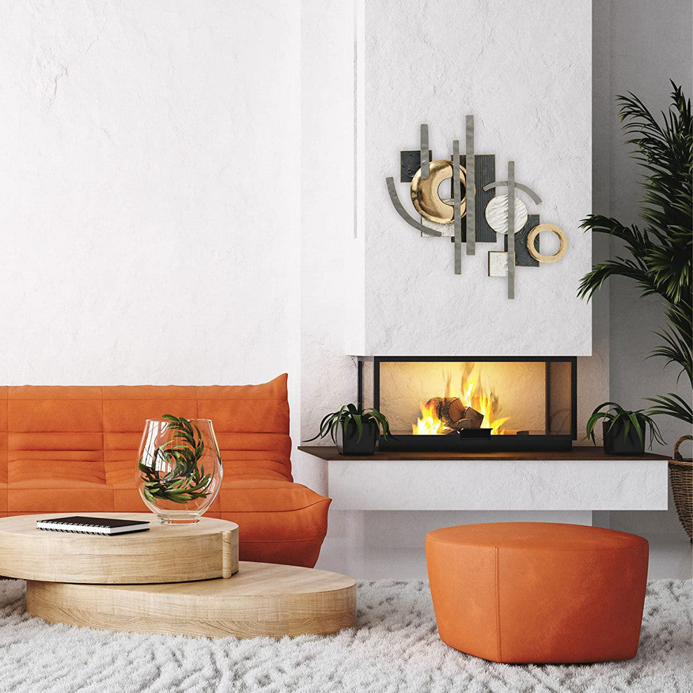 Abstract Geometric Wall Sculpture, 24 Inches