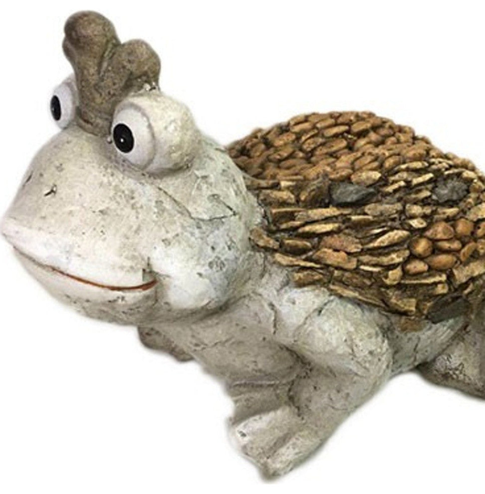 9" Rustic Prince Frog Garden Statue