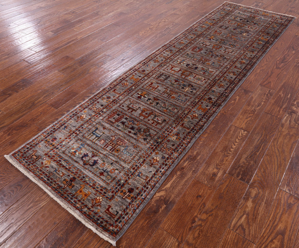 2' 8" X 9' 10" Runner Tribal Persian Gabbeh Hand Knotted Rug Q5720