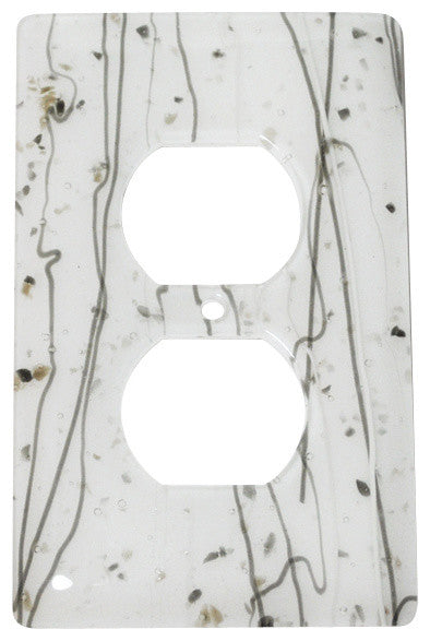 Wall Plate Receptacle, Vanilla Mardi Gras on White, 3x5