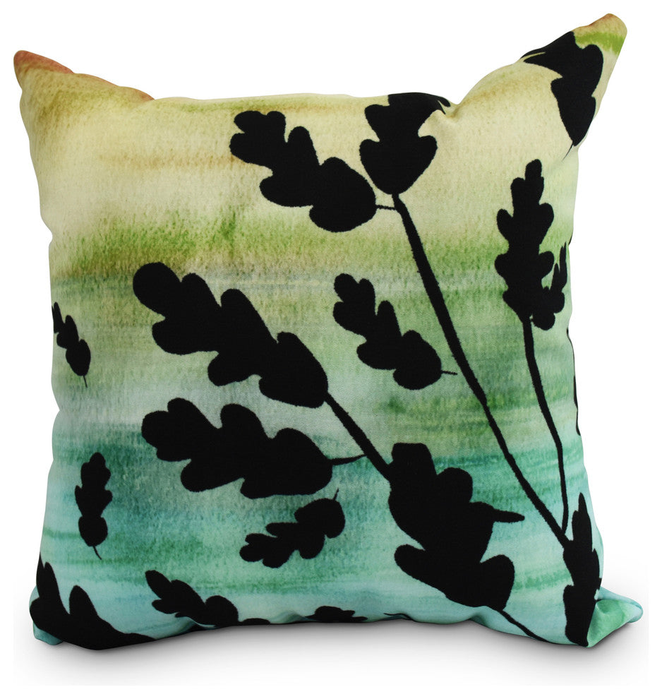 18" Flowing Leaves Multi Floral Print Decorative Throw Pillow