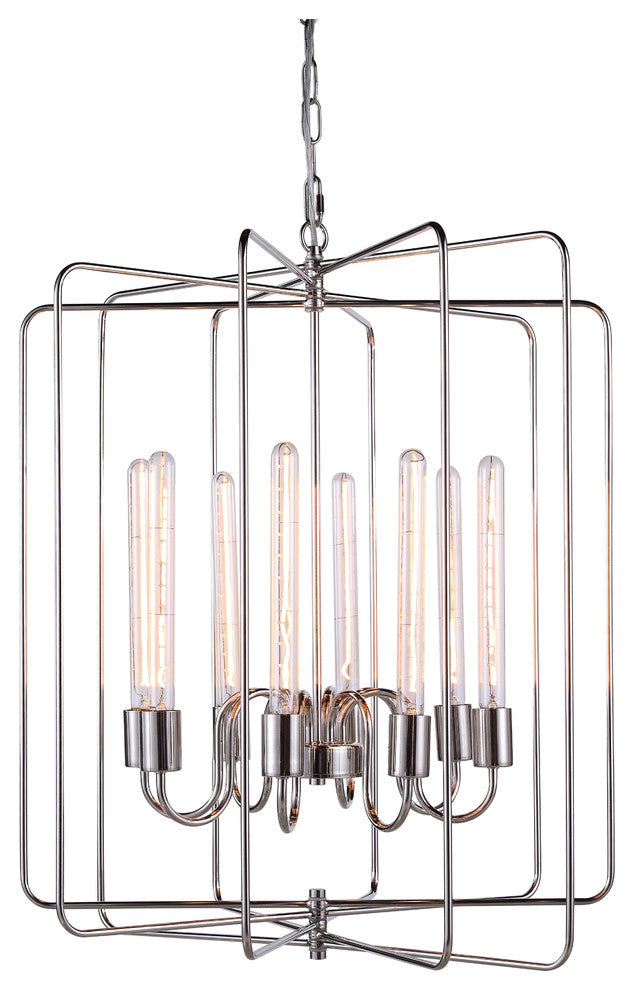 Elegant Lighting Lewis Pendant Lamp, 25"x32", Polished Nickel Finish