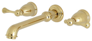 Kingston Brass Two-Handle Wall Mount Bathroom Faucet, Polished Brass