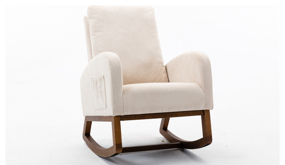 Gewnee Recliner Armchair with Wood Legs and Side Pocket