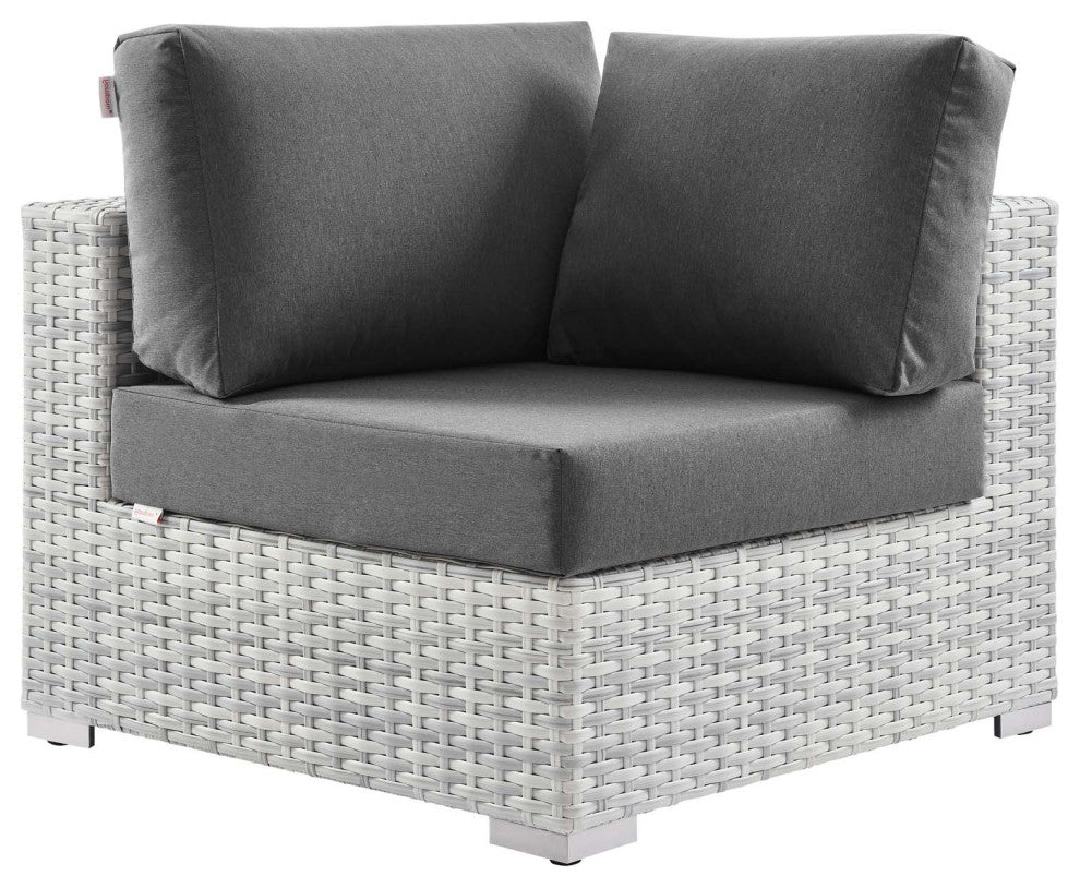 Lounge Chair, Rattan, Wicker, Gray, Modern, Outdoor Patio Balcony Garden