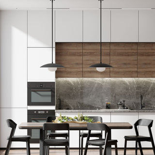 Declan Modern Disc Matte Black 18" Pendant Ceiling Light