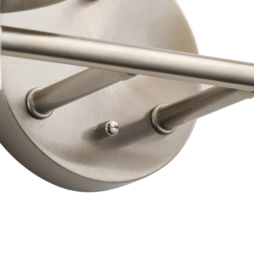 Brushed Nickel 4-Light Bathroom Vanity Lighting Fixture for with Glass Shade