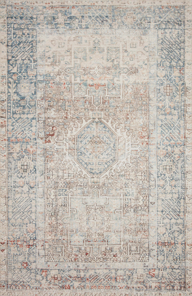 Chris Loves Julia x Loloi Jules Natural/Ocean 8'-6" x 11'-6" Area Rug