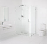 78"x35"x40" Frameless 90 Degree Shower Enclosure Glass Hinge, Polished Chrome