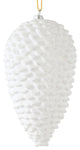 Vickerman N187311D 10" White Matte Glitter Pinecone Christmas Ornament