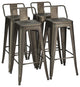 Costway Set of 4 Metal Bar Stools 30" Bar Height Barstools Industrial Low Back