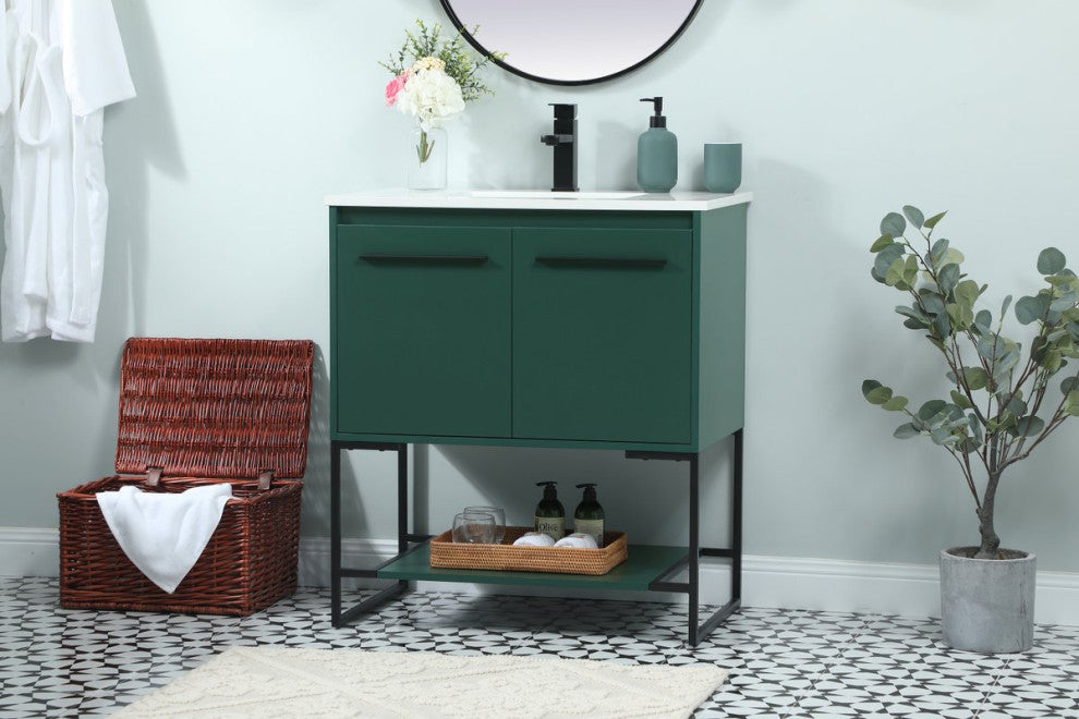 Elegant VF42530MGN 30"Single Bathroom Vanity, Green