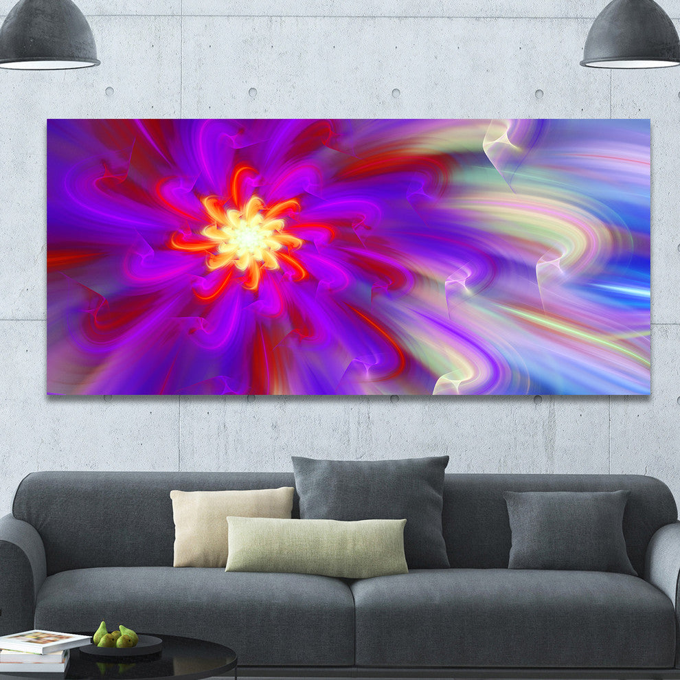 Beautiful Purple Flower Petals, Large Floral Canvas Art Print, 60"x28"