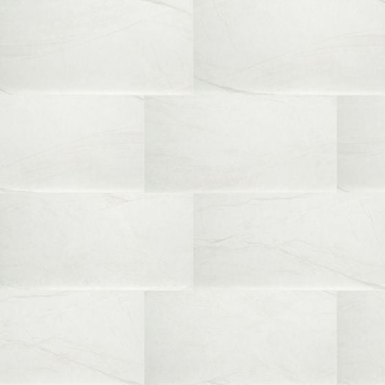 Durban White 24X48 Polished Porcelain Tile, (4x4 or 6x6) Sample