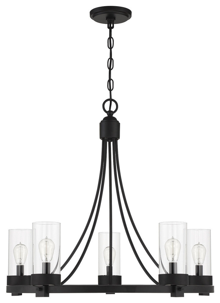 5-Light Chandelier, Matte Black