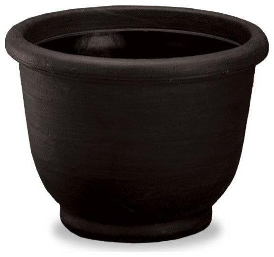 Agave Modern Round Pot for Indoors & Outdoors - 14'' (Caviar Black)