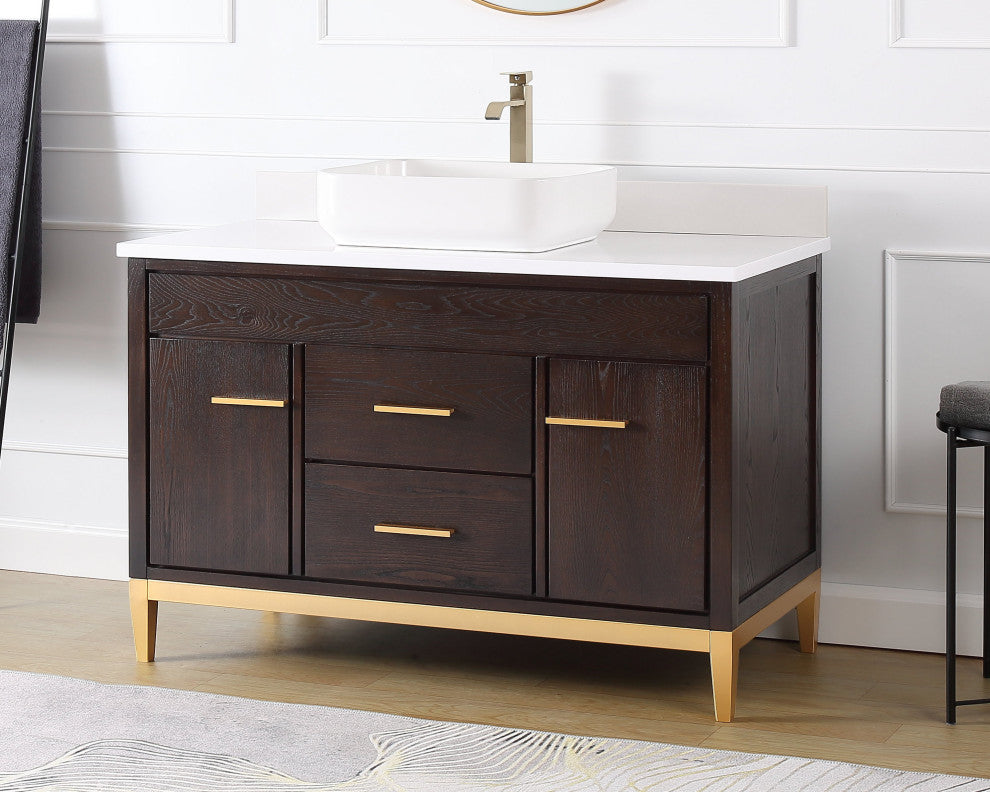 48" Tennant Brand Modern Style Beatrice Vessel Sink Bathroom Vanity