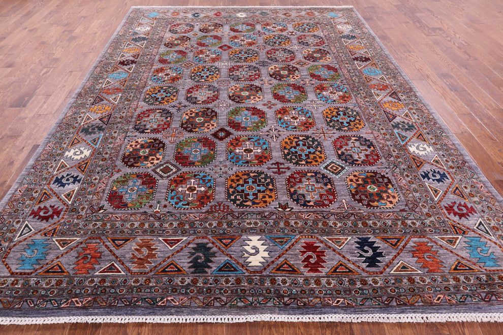 Hand Knotted Bokhara Wool Rug 9' 0" X 12' 0" - Q12907