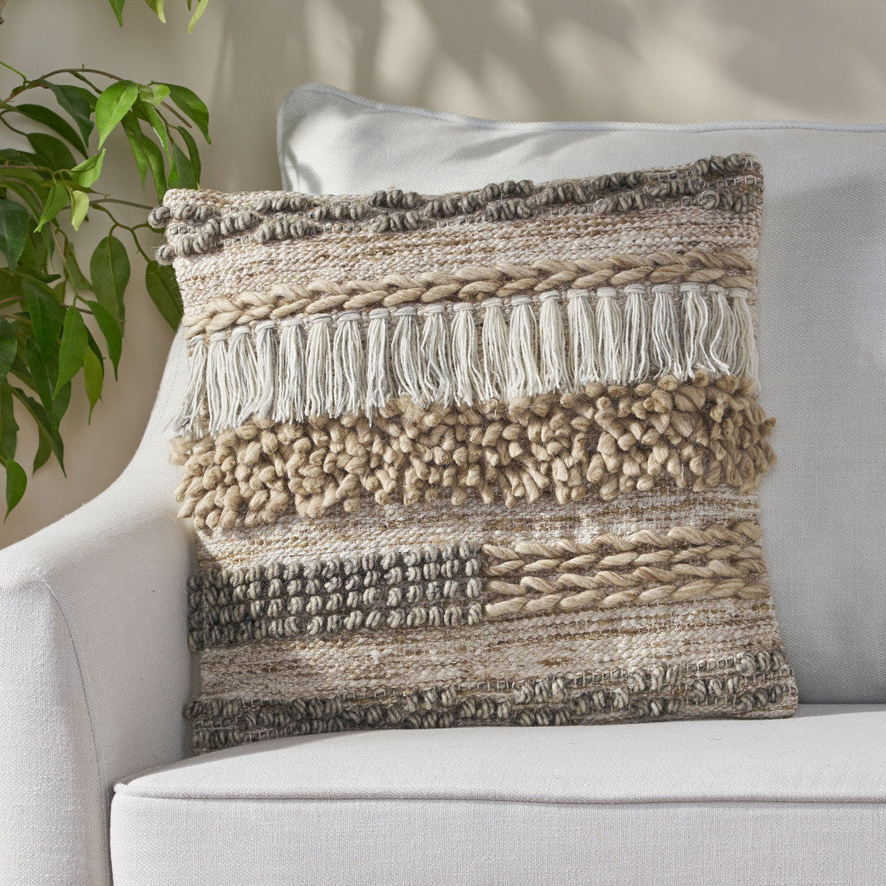 Arunah Hand-Loomed Boho Pillow Cover, Single