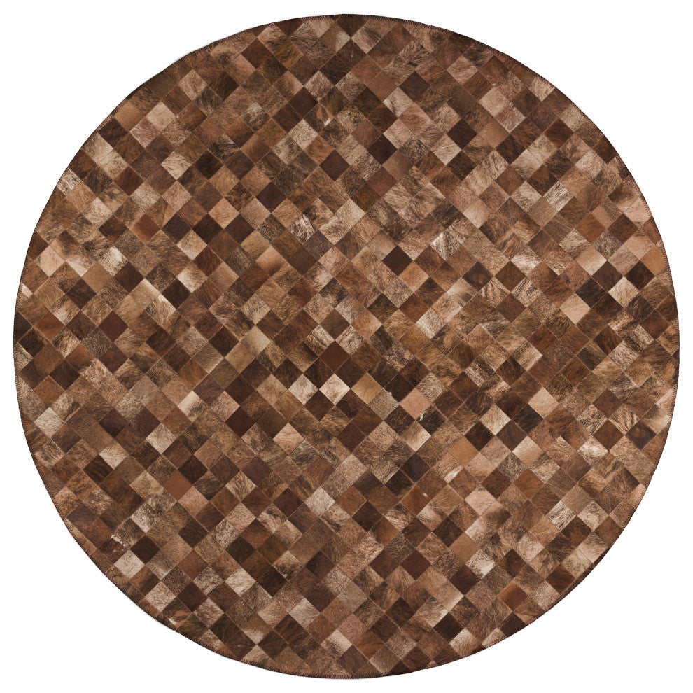 Indoor/Outdoor Stetson SS2 Bison Machine Washable 6' x 6' Round Rug