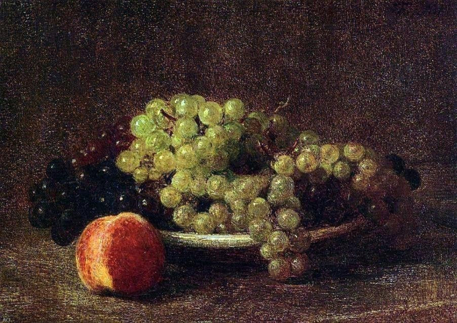 Henri Fantin-Latour Still Life with Grapes and a Peach Gallery Wrapped Canvas