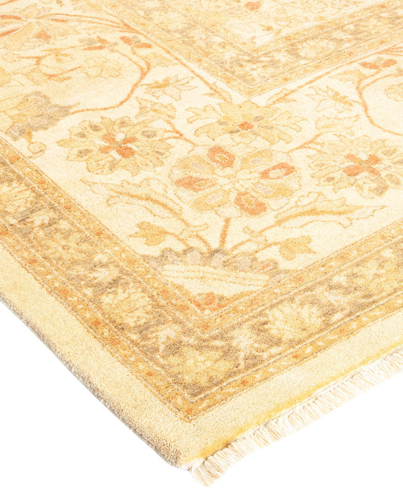 Hannah, One-of-a-Kind Hand-Knotted Area Rug, Ivory, 8' 1"x10' 4"
